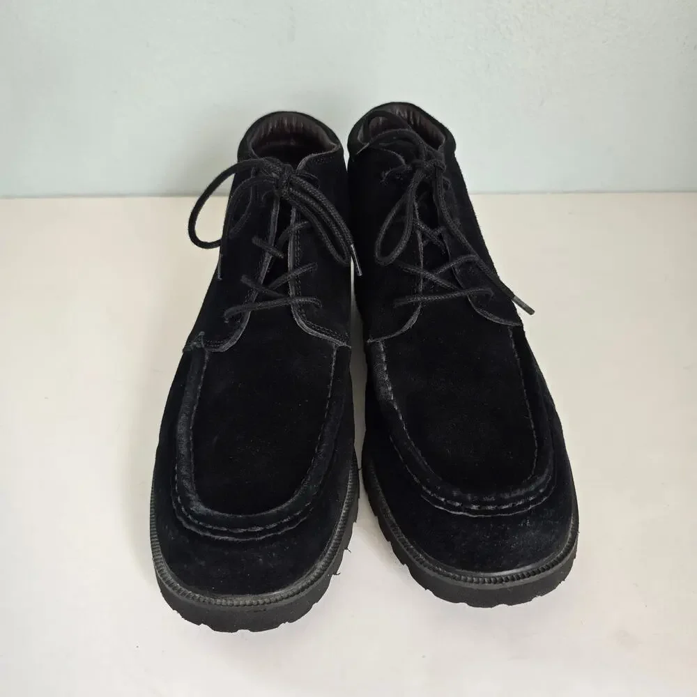 Vintage L.L. Bean Fieldstone Suede Chukka Boots Women's 9M Black Classic Casual